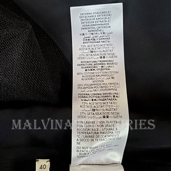GUCCI DRESS BLACK VISCOSE SILK FAILLE MESH DETACHABLE SLIP sz IT 40 US 4 - Picture 14 of 15